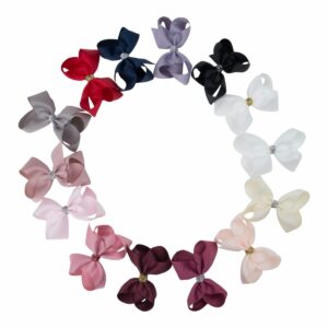 AMANDA - 11 cm. Sløjfe m/glitter knude - Grosgrain