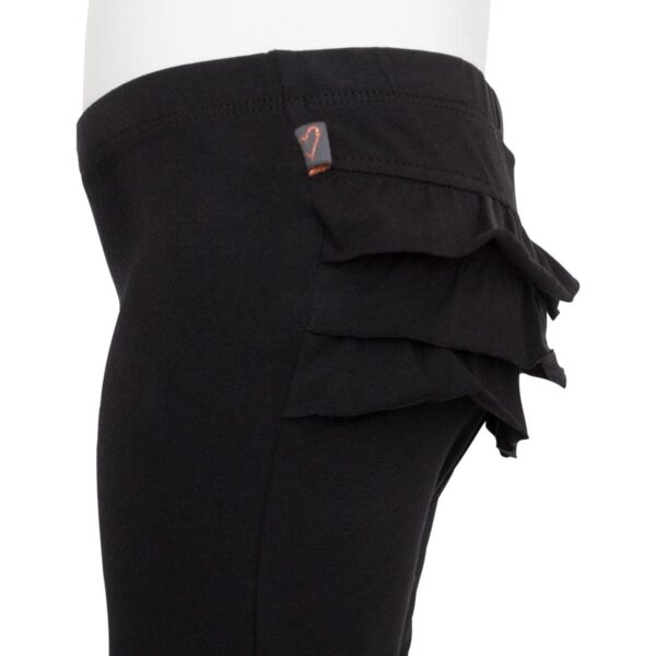 ABIGAIL - Sorte leggings m/flæsenumse - Image 3