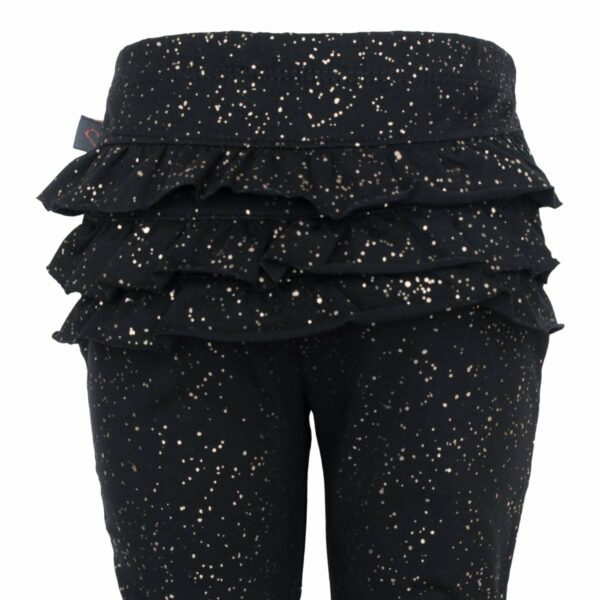 ABIGAIL - Sorte Glitter leggings m/flæsenumse - Image 2