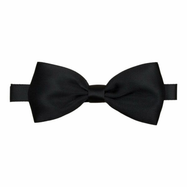 Black satin bowtie | ELTON - Baby Butterfly 0-3 år - Silke Satin - Sort #030