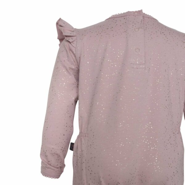 BIANCA - Støvet Rosa Glitter Heldragt m/flæser - Image 4