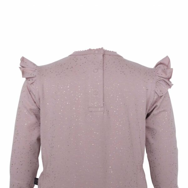 BIANCA - Støvet Rosa Glitter Heldragt m/flæser - Image 3