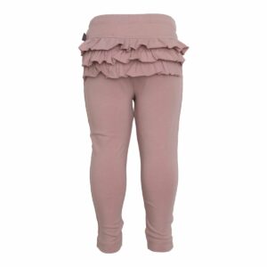 ABIGAIL - Støvede Rosa leggings m/flæsenumse