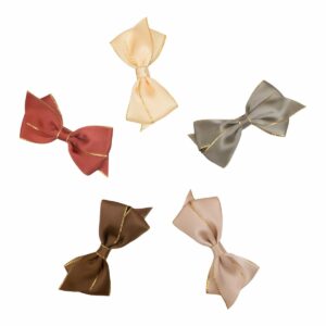 EMILY - 8 cm. Sløjfe - Silke Satin/Guld Kant