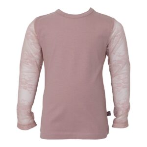 MAJA - Støvet Rosa Bluse m/blonde ærmer