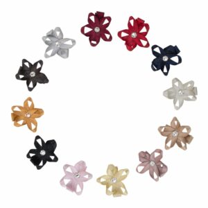 INGRID - 4 cm. Blomst m/sten - Glitter Satin