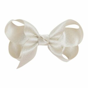 KORA - 5 cm. Sløjfe - Glitter Satin - Cream Glitter