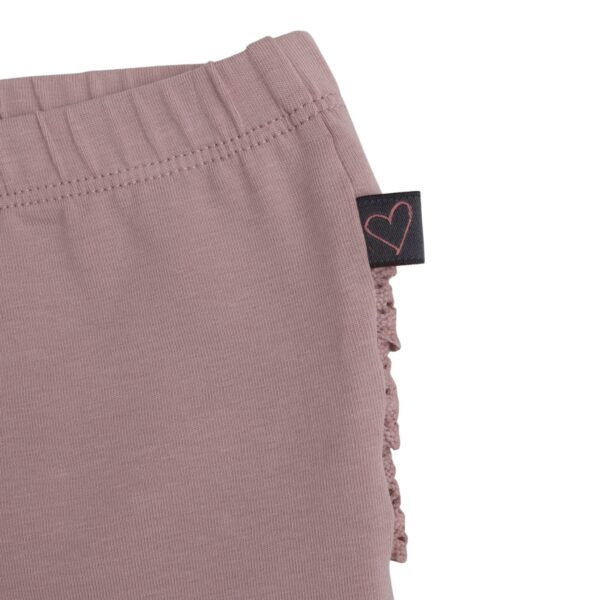 ABIGAIL - Støvede Rosa leggings m/flæsenumse - Image 2