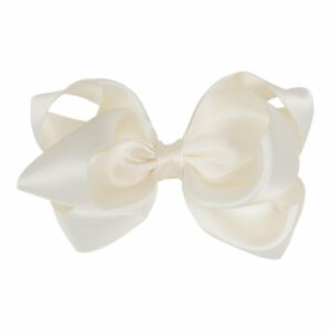 MOLLY - 5 cm. Sløjfe - Silke Satin - Antique Hvid