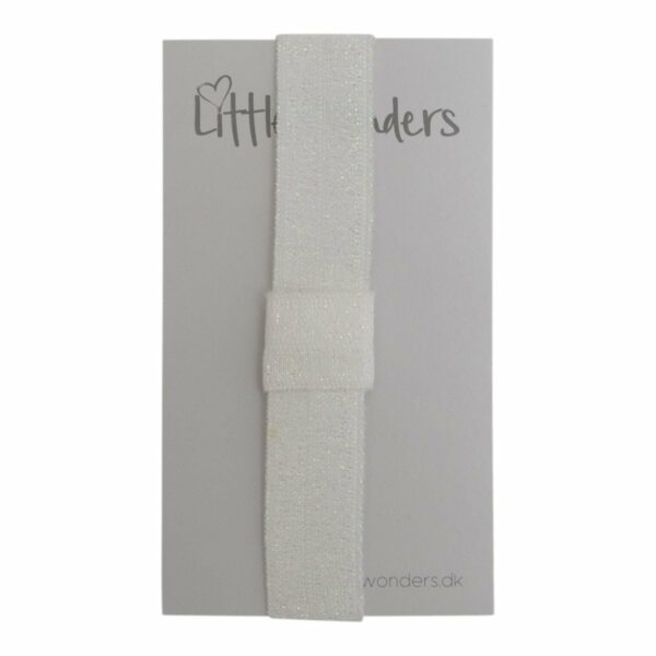 OLIVIA - Elastik Hårbånd til sløjfer - Hvid Glitter #C001 - Image 3