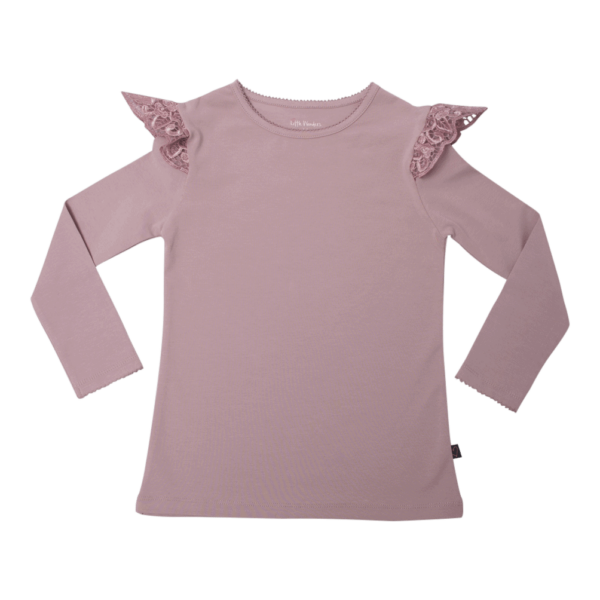 srbmbev | FILUCA - Støvet Rosa Bluse m/blonde vinger