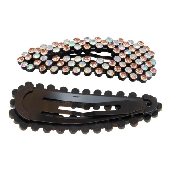 CR1 7648 | Hårspænde Diana stribet glitter - Sort - 8 cm.