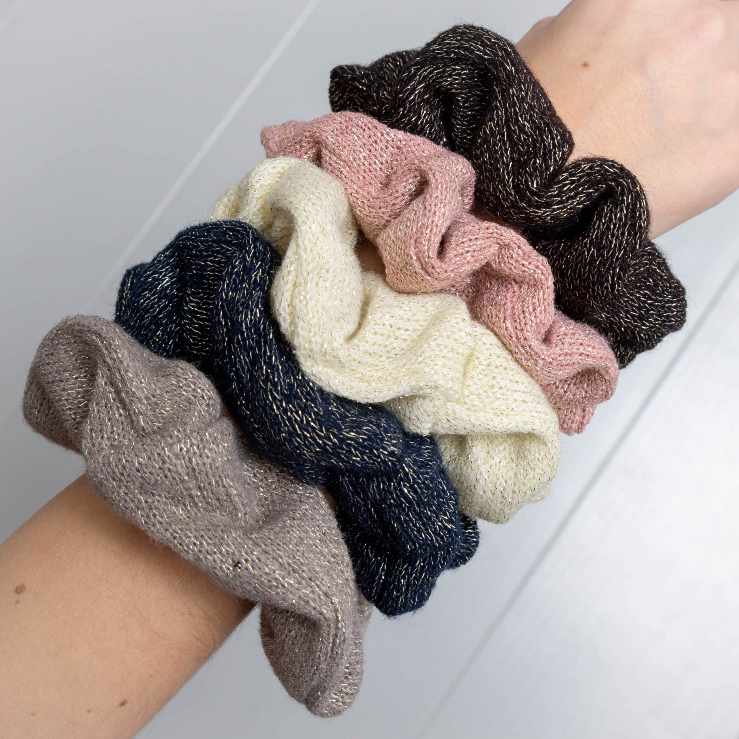 Scrunchie Strikket navy glitter fra Little Wonders