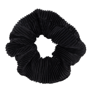 Josse - Sort Plissé Scrunchie