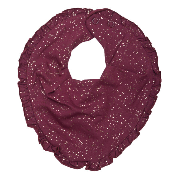 Burgundy Allie savlesmæk med flæse og glitter print