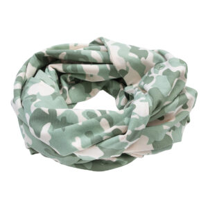SS21 Andy Tubetørklæde med tryk knapper i green camou print