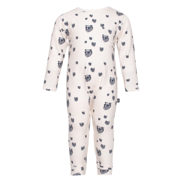 Heldragt bjoerneprint | AW21 Grey bear printet Harvey heldragt med albuelapper