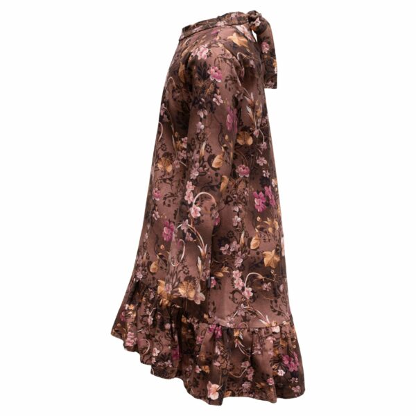 Lola Brown Romance side scaled | AW21 Brown romance Lola kjole med sløjfe