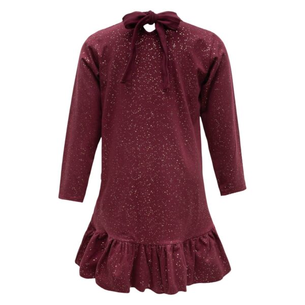 Lola Burgundy Glitter Back | Burgundy / glitter Lola kjole med sløjfe