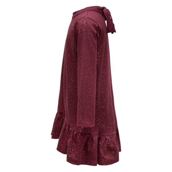 Lola Burgundy Glitter Side | Burgundy / glitter Lola kjole med sløjfe