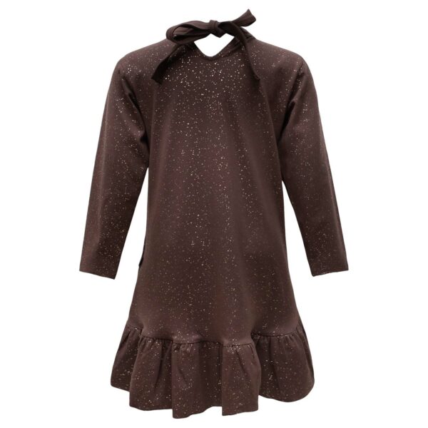 AW21 Truffle / glitter Lola kjole med sløjfe - Image 2