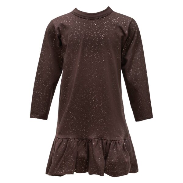 Lola Truffle Glitter Front | AW21 Truffle / glitter Lola kjole med sløjfe