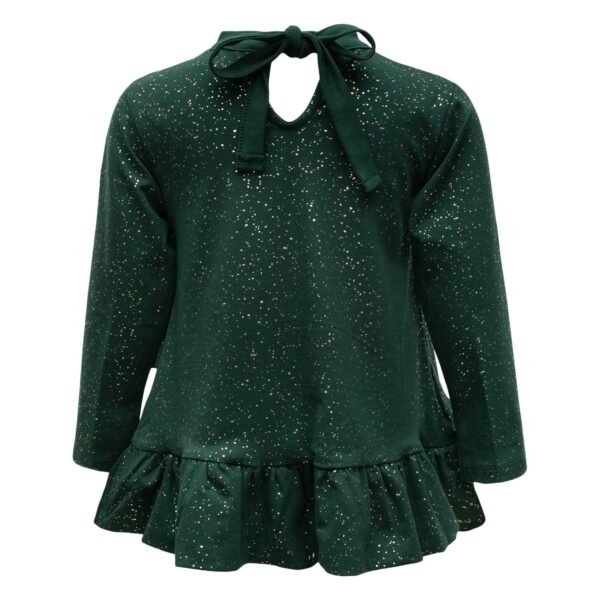Nana Opal Green back | AW21 Opal green / glitter Nana bluse med sløjfe