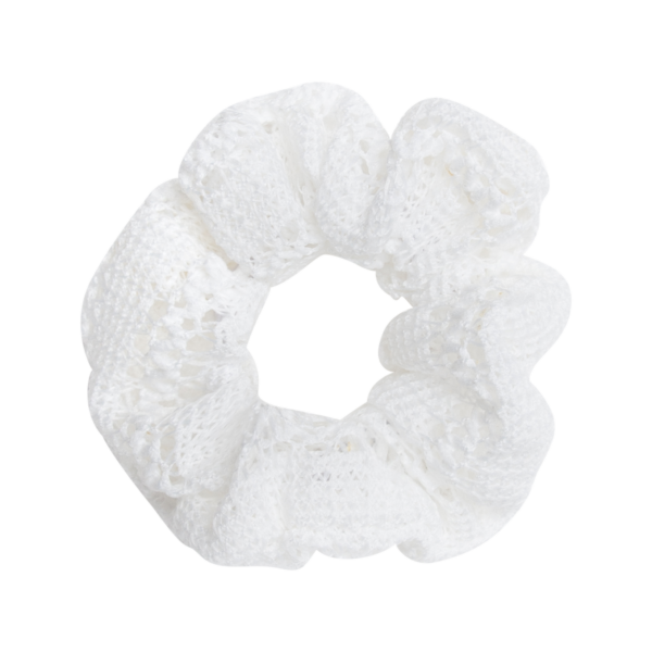 Scrunchie hvid | Hvid Andrea vævet scrunchie - Str. One Size