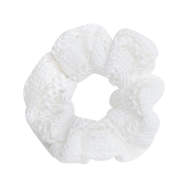 Hvid Andrea vævet scrunchie - Str. One Size
