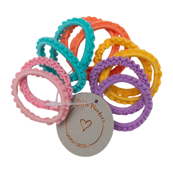 Liv - Sampak med 10 elastikker i pastel farver