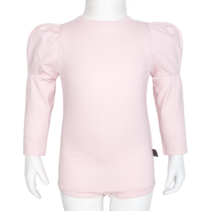 Pearl Pink Medina langærmet body med pufærmer