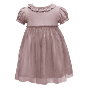 Antique Rose Glitter Grace kortærmet bodykjole med tyl