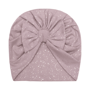 Antique Rose/Glitter Ruby Turban hue med sløjfe