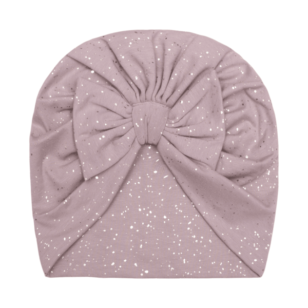 Antique Rose/Glitter Ruby Turban hue med sløjfe