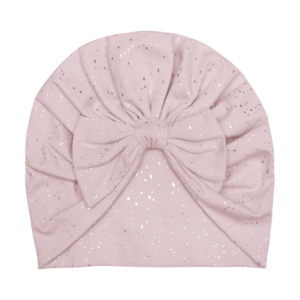 Pearl Pink/Glitter Ruby Turban hue med sløjfe