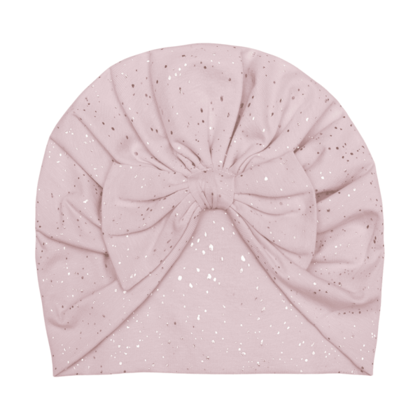Pearl Pink/Glitter Ruby Turban hue med sløjfe