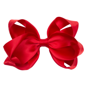 MERLE - 12 cm. Sløjfe - Silke Satin - Rød