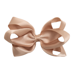 MARY - 8 cm. Sløjfe - Silke Satin - Tan
