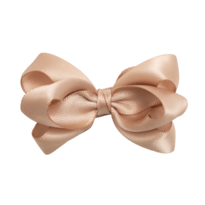 MOLLY - 5 cm. Sløjfe - Silke Satin - Tan