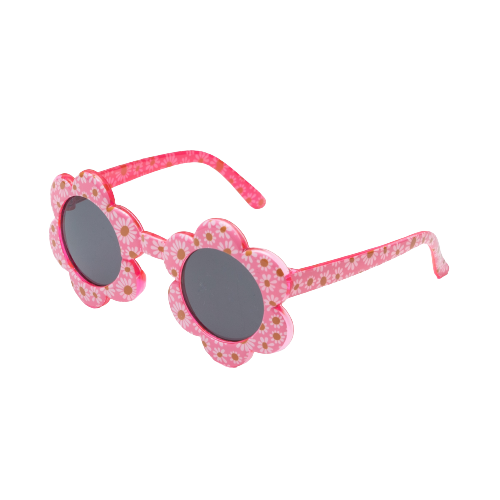 NICE - Pink Blomstret Solbrille - 0-3 år